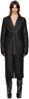 Rick Owens Black Porterville Klaus Reversible Shearling Jacket In 909 Black/black