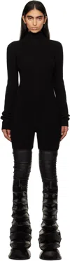 Rick Owens Black Porterville Knit Headon Jumpsuit In 09 Black