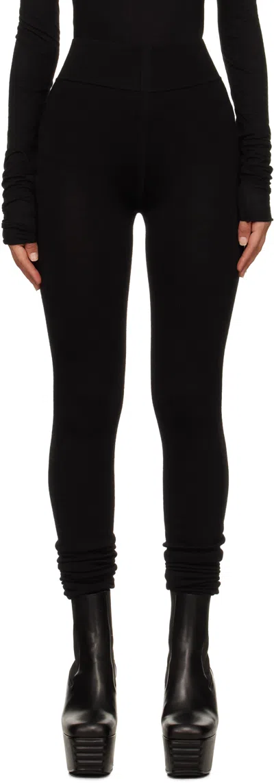 Rick Owens Black Porterville Knit Leggings In 09 Black