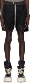 RICK OWENS BLACK PORTERVILLE LONG BOXERS SHORTS