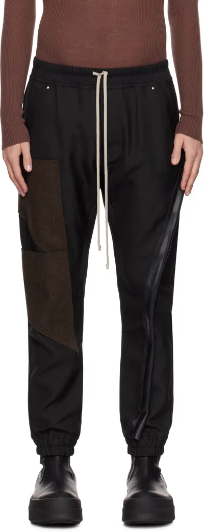 Rick Owens Black Porterville Mastodon Cargo Pants In 090409 Black/brown/b