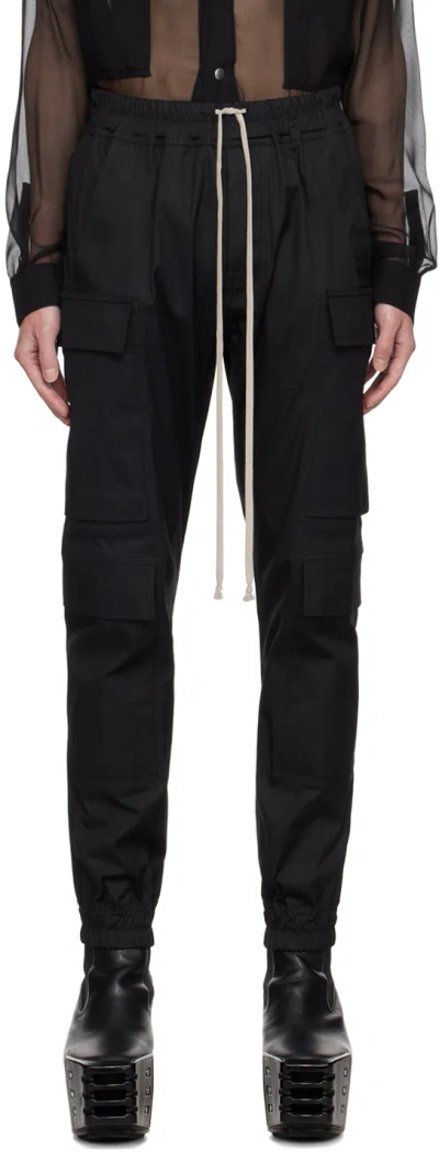 Rick Owens Black Porterville Mastodon Megacargo Cargo Pants In 09 Black