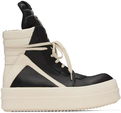 Rick Owens Sneakers Geobasket In Pelle Con Maxi Linguetta In Black