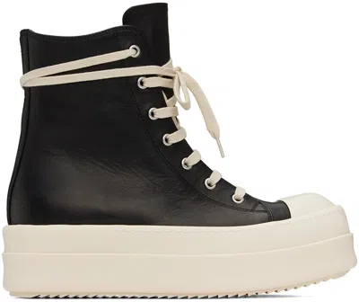 Rick Owens Black Porterville Mega Bumper Sneakers In 911 Black/milk/milk