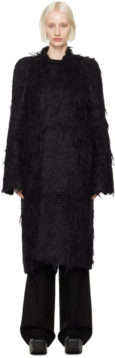 Rick Owens Black Porterville Metro Coat In 09 Black