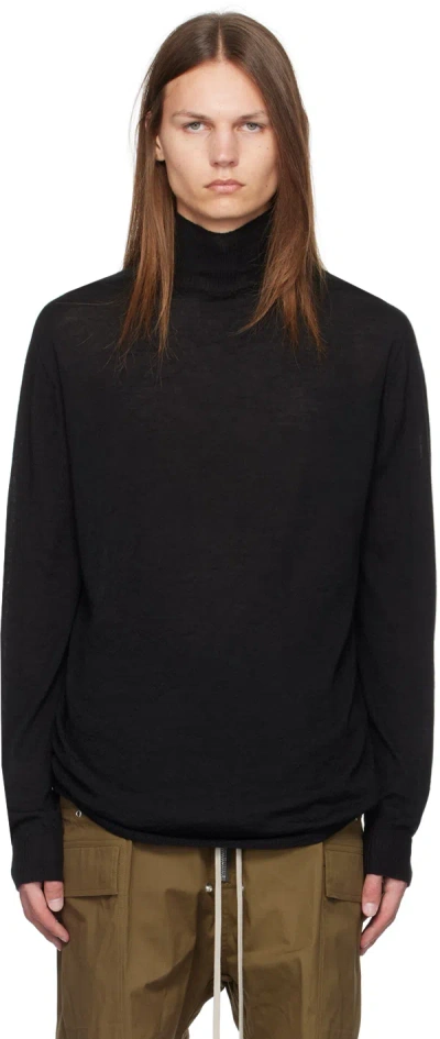 Rick Owens Oversized Turtle Neck Pullover In Black