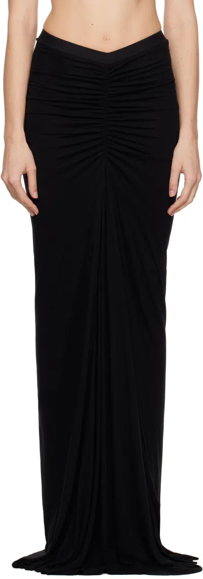 Rick Owens Black Porterville Poppy Maxi Skirt In 09 Black