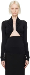 Rick Owens Black Porterville Prong Long Sleeve T-shirt In Black