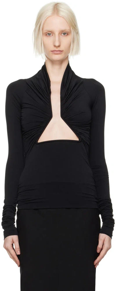 Rick Owens Black Porterville Prong Long Sleeve T-shirt