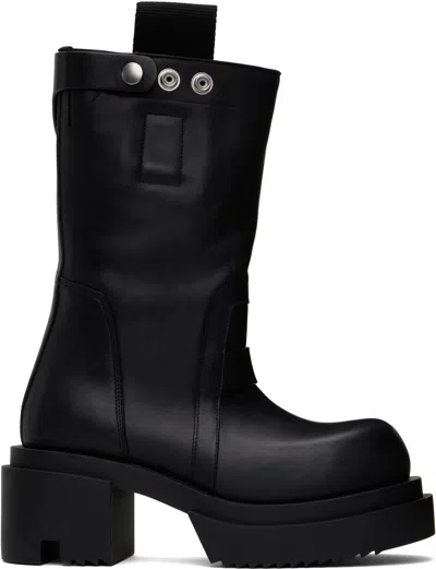 RICK OWENS BLACK PORTERVILLE PULL ON BOGUN BOOTS