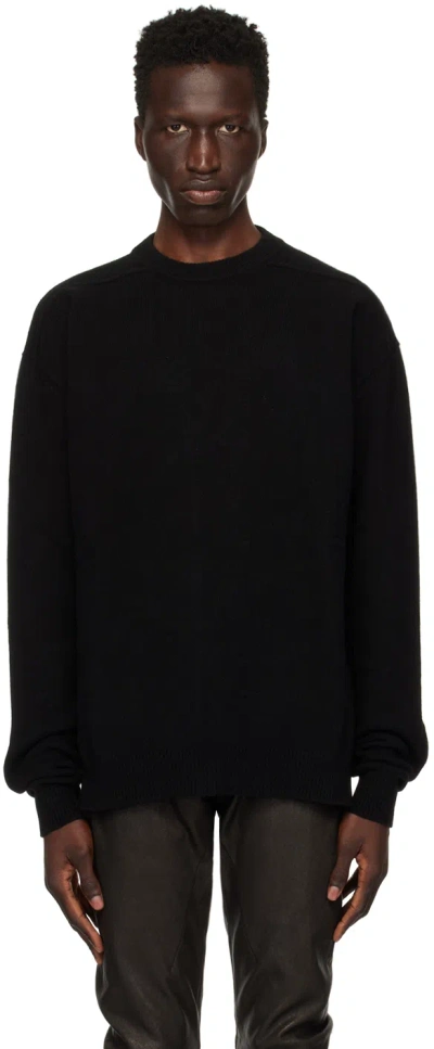 Rick Owens Black Porterville Recycled Cashmere Sweater In 09 Black