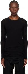 Rick Owens Black Porterville Rib Long Sleeve T-shirt In 09 Black