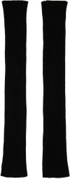Rick Owens Black Porterville Ribbed Arm Warmers In 09 Black