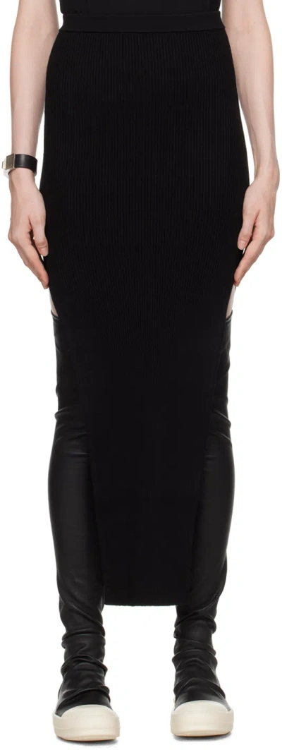 Rick Owens Black Porterville Sacriskirt Maxi Skirt In 09 Black