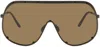 Rick Owens Shield Oversized-frame Sunglasses In 0904 Black/brown