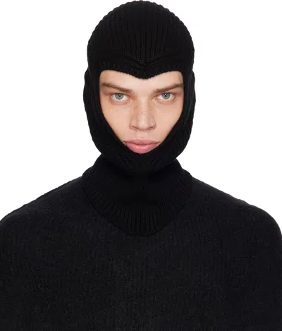 Rick Owens Black Porterville Skull Balaclava In 09 Black