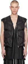 RICK OWENS BLACK PORTERVILLE SL LINER DOWN VEST