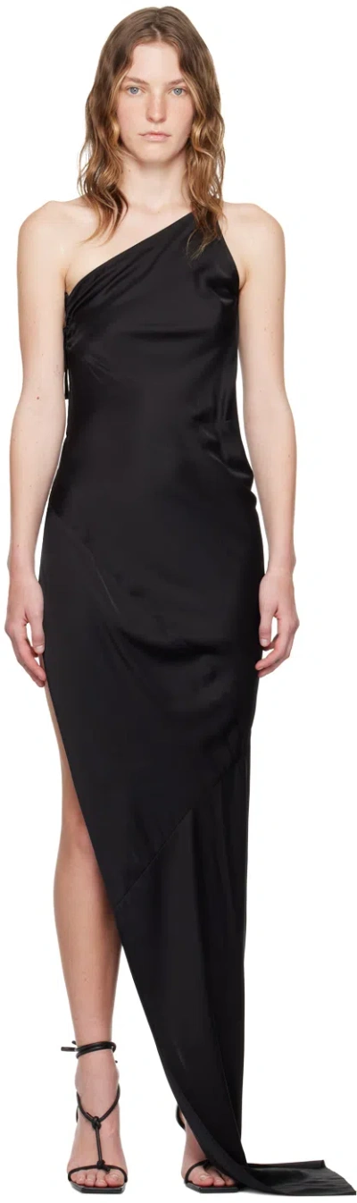 Rick Owens Black Porterville Taco Maxi Dress In 09 Black