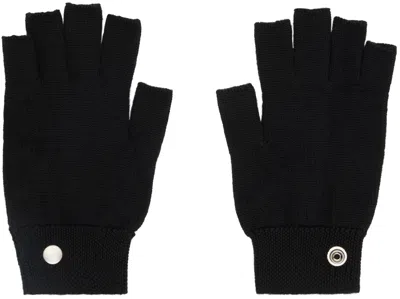 Rick Owens Black Porterville Touchscreen Gloves In 09 Black