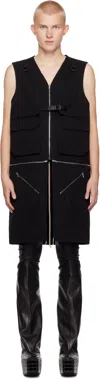 Rick Owens Black Porterville Utility Vest In 09 Black