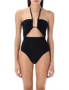 Rick Owens Prong Bather One-piece Swimsuit In Black