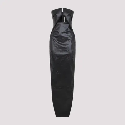 RICK OWENS BLACK PRONG GOWN DRESS