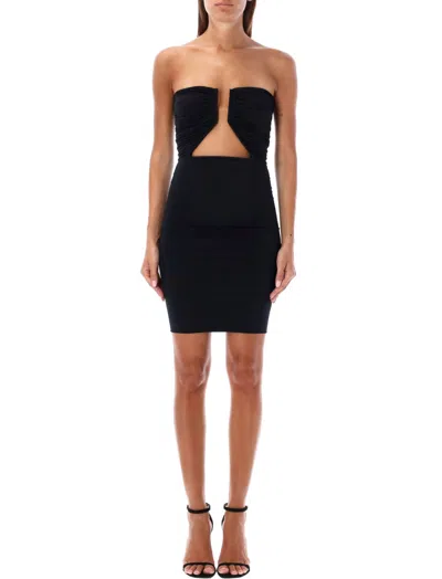 Rick Owens Black Prong Jersey Mini Dress