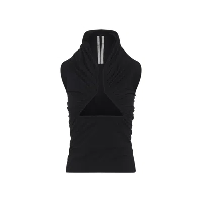 Rick Owens Black Prong Ss Nylon Top
