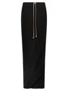 Rick Owens Black Pull On Pillar Skirt In Black