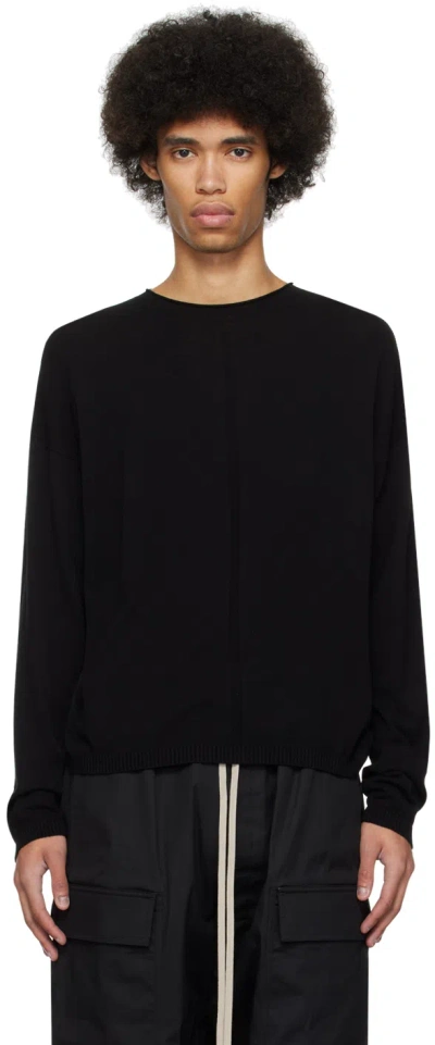 Rick Owens Black Pull Sweater In 09 Black