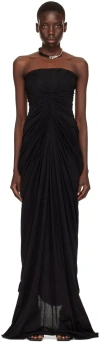 Rick Owens Radiance Strapless Draped Cotton-jersey Gown In Black