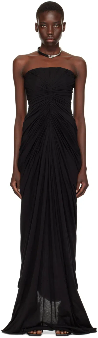 Rick Owens Radiance Cotton Bustier Dress In Black