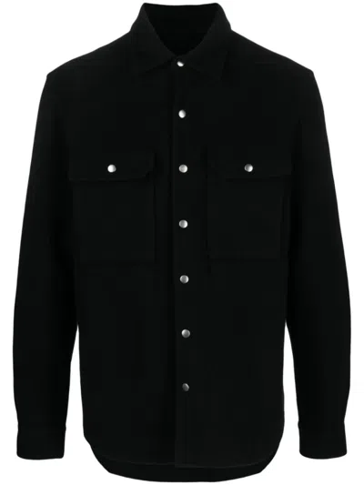 RICK OWENS BLACK REGULAR FIT SHIRT JACKET