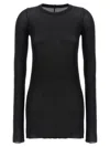 Rick Owens Rib Ls T T-shirt In Black