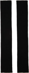 Rick Owens Black Porterville Ribbed Arm Warmers In 09 Black