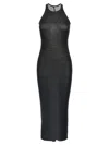Rick Owens Ribbed Jersey Midi Dress In Black