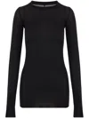 Rick Owens Ribbed Long-sleeve Top With Signature Back Stitching