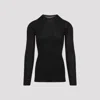 Rick Owens Black Wool Ribbed Round Neck Pullover In Black