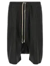 Rick Owens Drawstring Drop-crotch Shorts In Black