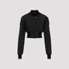 Rick Owens Black Round Collar Polyester Bomber In Black