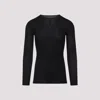 Rick Owens Black Wool Ribbed Round Neck Pullover In Black