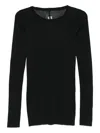 Rick Owens Short Sleeve Top Round Neck In Black