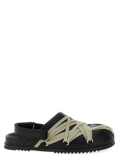 Rick Owens Black Round Toe Mules