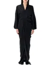 Rick Owens Wrap Gown With Deep V-neckline In Black