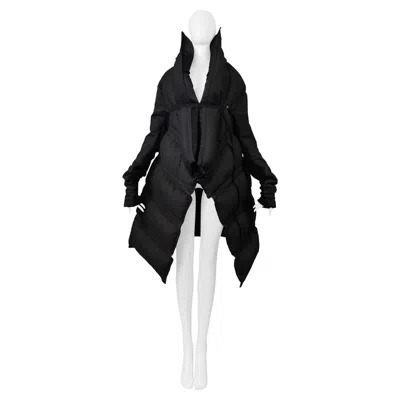 Pre-owned Rick Owens Black Sculptural Puffer Coat Aw 2006