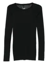 Rick Owens Short Sleeve Top Round Neck In Black