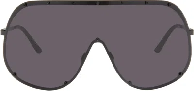 Rick Owens Flat-brow Sunglasses In 0909 Black/black