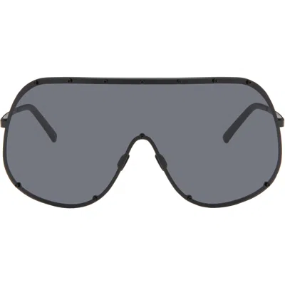 Rick Owens Black Shield Sunglasses