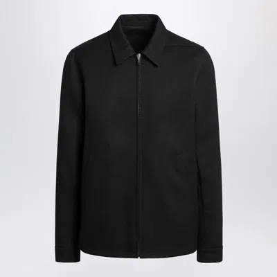 RICK OWENS RICK OWENS  BLACK SHIRT JACKET WITH ZIP
