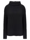 Rick Owens Oversized Ribbed Knit Sweater With Flared Hem In Black